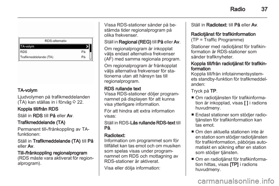 OPEL MERIVA 2011.25  Handbok för infotainmentsystem 