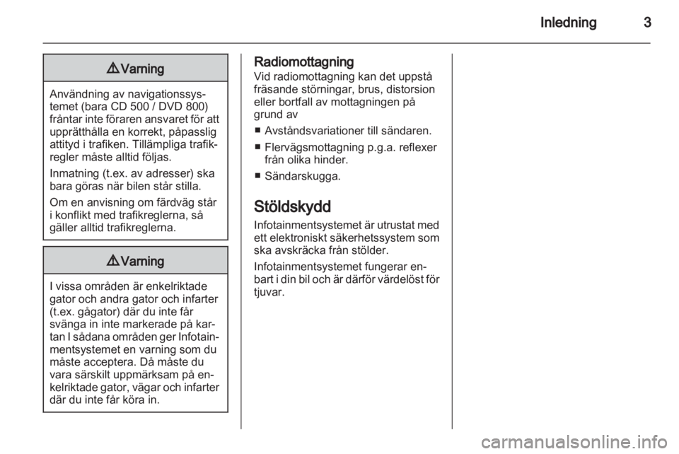 OPEL MERIVA 2011.5  Handbok för infotainmentsystem 