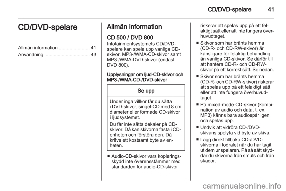 OPEL MERIVA 2011.5 Handbok för infotainmentsystem OPEL MERIVA 2011.5 Handbok för infotainmentsystem