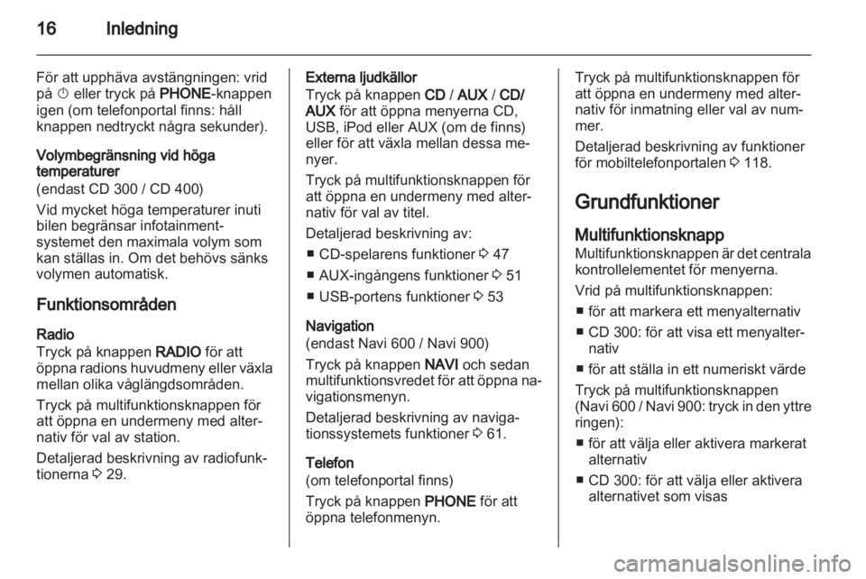 OPEL MERIVA 2012 Handbok för infotainmentsystem OPEL MERIVA 2012 Handbok för infotainmentsystem