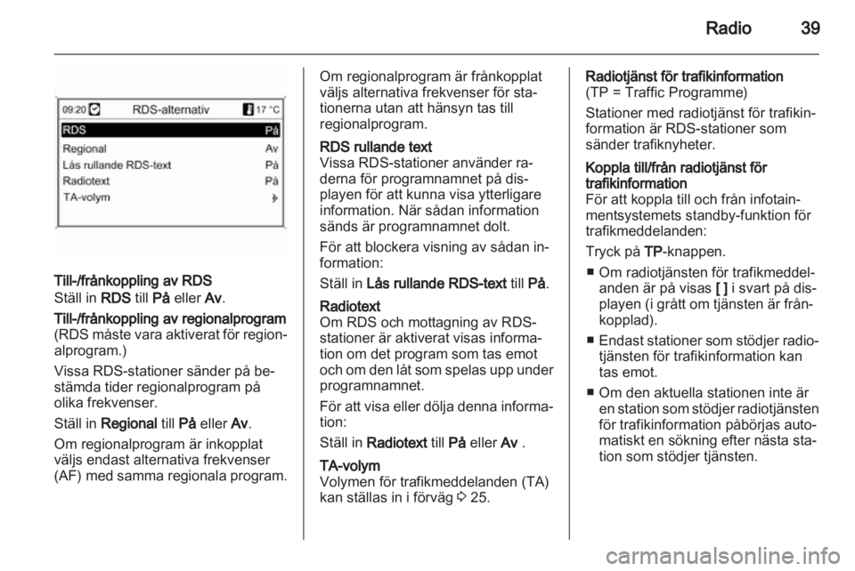 OPEL MERIVA 2012  Handbok för infotainmentsystem 