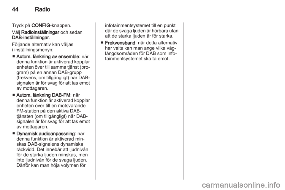 OPEL MERIVA 2012 Handbok för infotainmentsystem OPEL MERIVA 2012 Handbok för infotainmentsystem