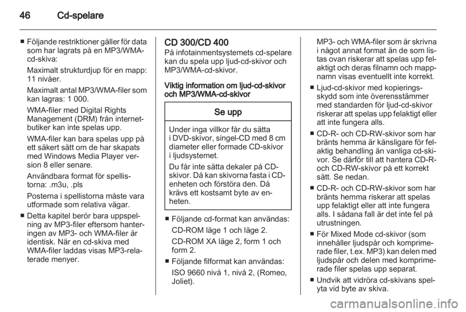 OPEL MERIVA 2012 Handbok för infotainmentsystem OPEL MERIVA 2012 Handbok för infotainmentsystem