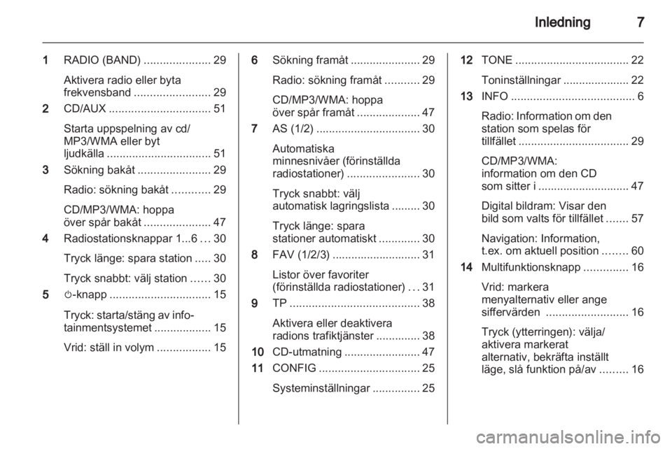 OPEL MERIVA 2012  Handbok för infotainmentsystem 