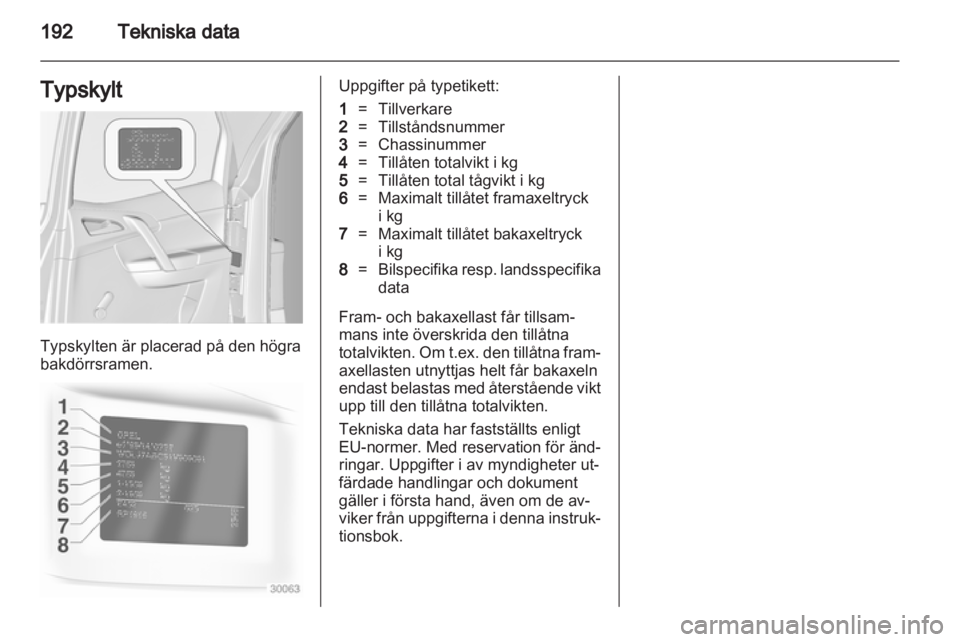 OPEL MERIVA 2012  Instruktionsbok 