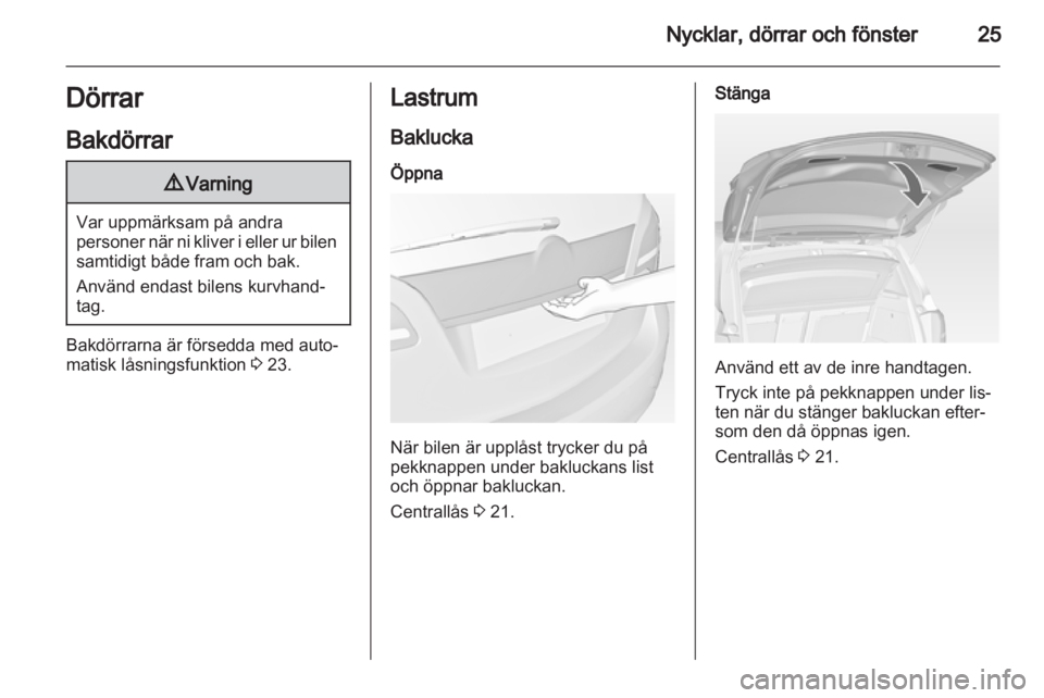 OPEL MERIVA 2012 Instruktionsbok OPEL MERIVA 2012 Instruktionsbok