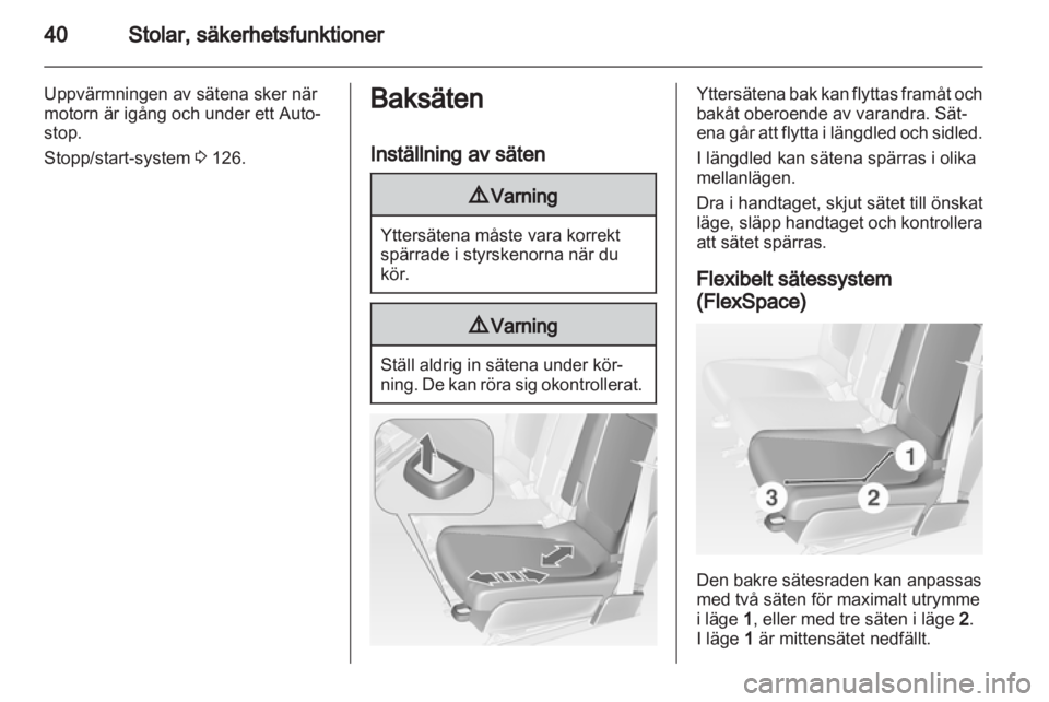 OPEL MERIVA 2012 Instruktionsbok OPEL MERIVA 2012 Instruktionsbok