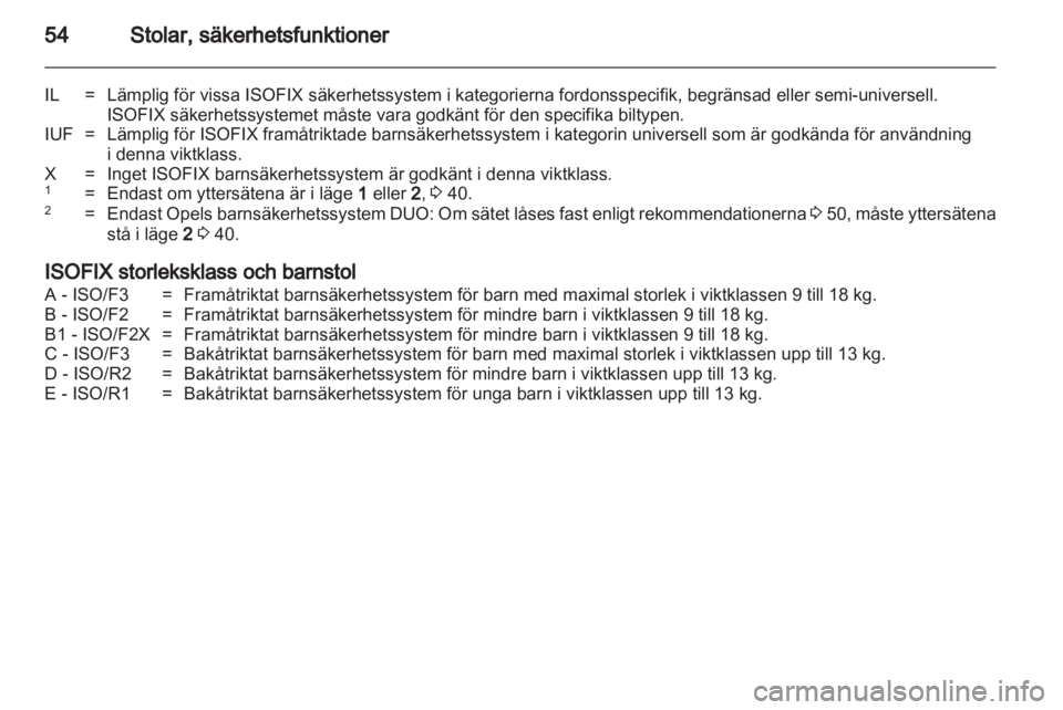 OPEL MERIVA 2012 Instruktionsbok OPEL MERIVA 2012 Instruktionsbok