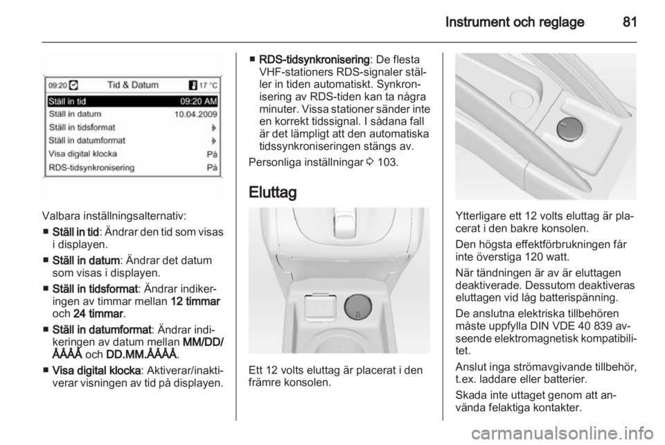 OPEL MERIVA 2012 Instruktionsbok OPEL MERIVA 2012 Instruktionsbok