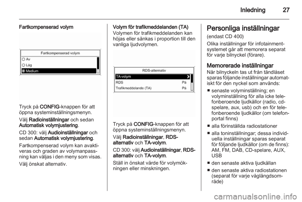 OPEL MERIVA 2012.5  Handbok för infotainmentsystem 
