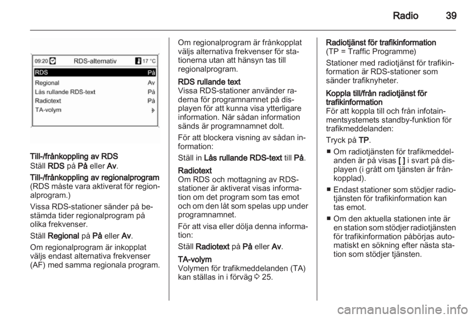 OPEL MERIVA 2012.5  Handbok för infotainmentsystem 