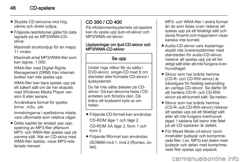 OPEL MERIVA 2012.5  Handbok för infotainmentsystem 