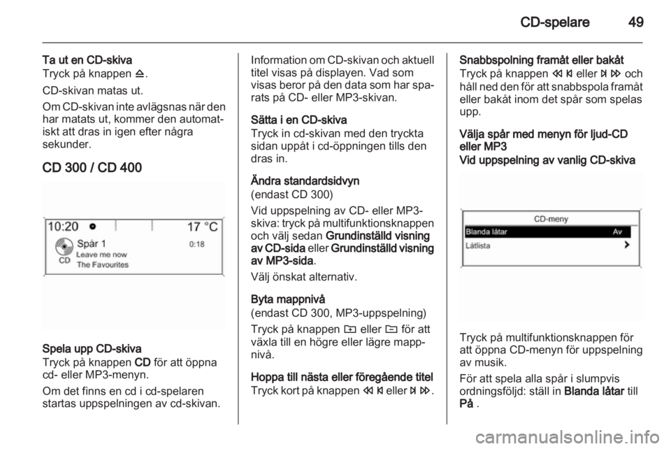 OPEL MERIVA 2012.5  Handbok för infotainmentsystem 