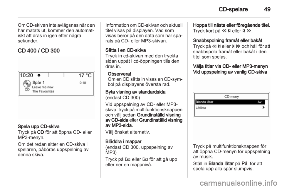 OPEL MERIVA 2013 Handbok för infotainmentsystem OPEL MERIVA 2013 Handbok för infotainmentsystem