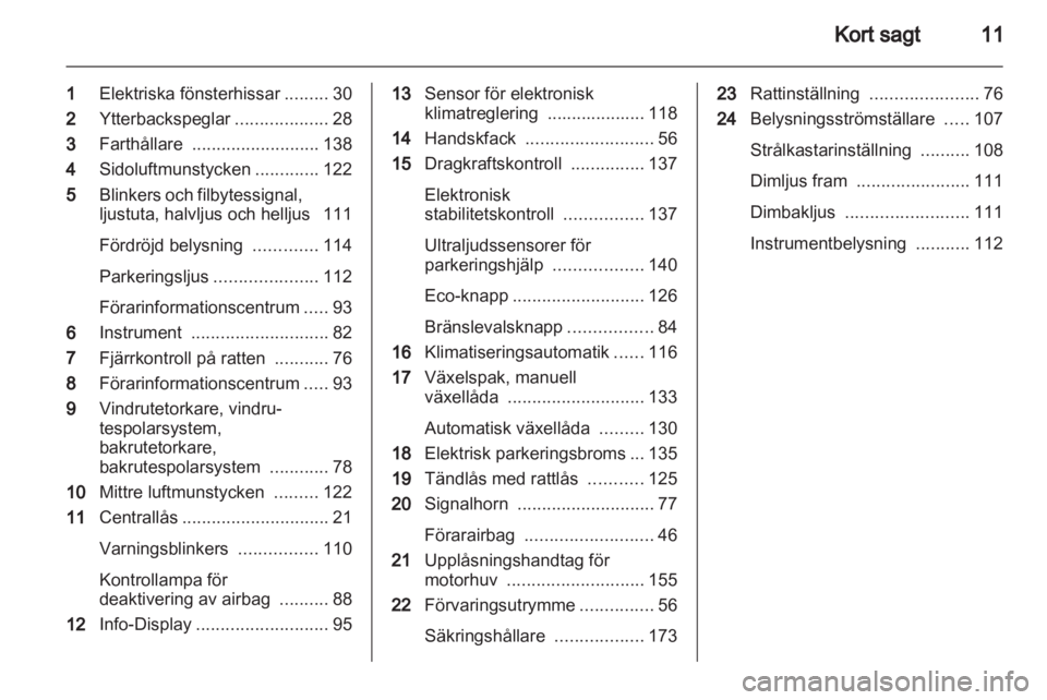 OPEL MERIVA 2013  Instruktionsbok 