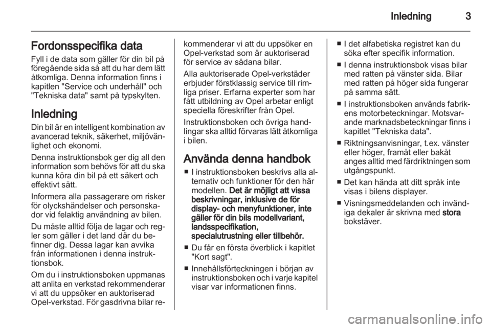 OPEL MERIVA 2013  Instruktionsbok 