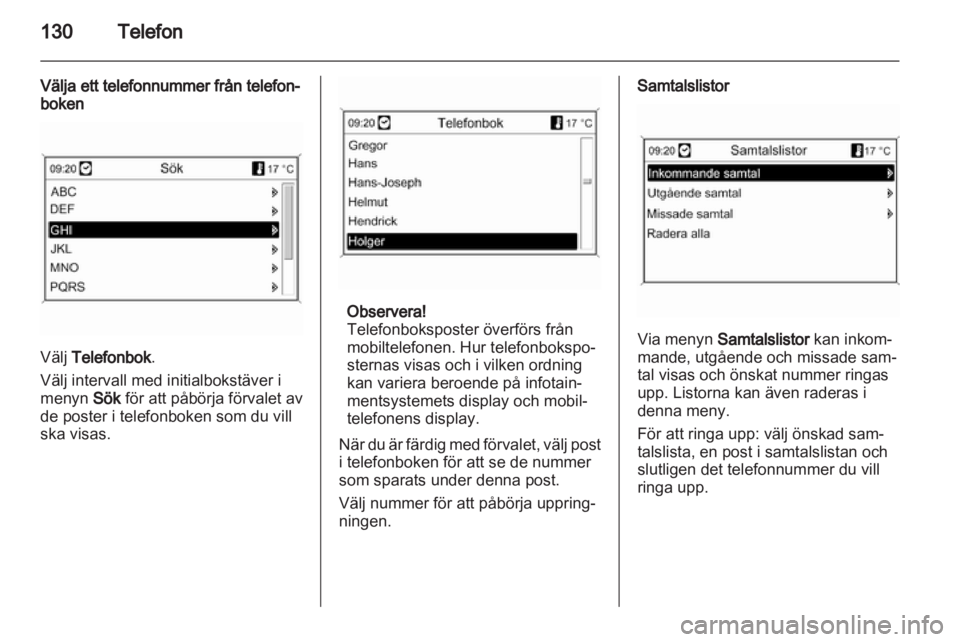 OPEL MERIVA 2013.5  Handbok för infotainmentsystem 