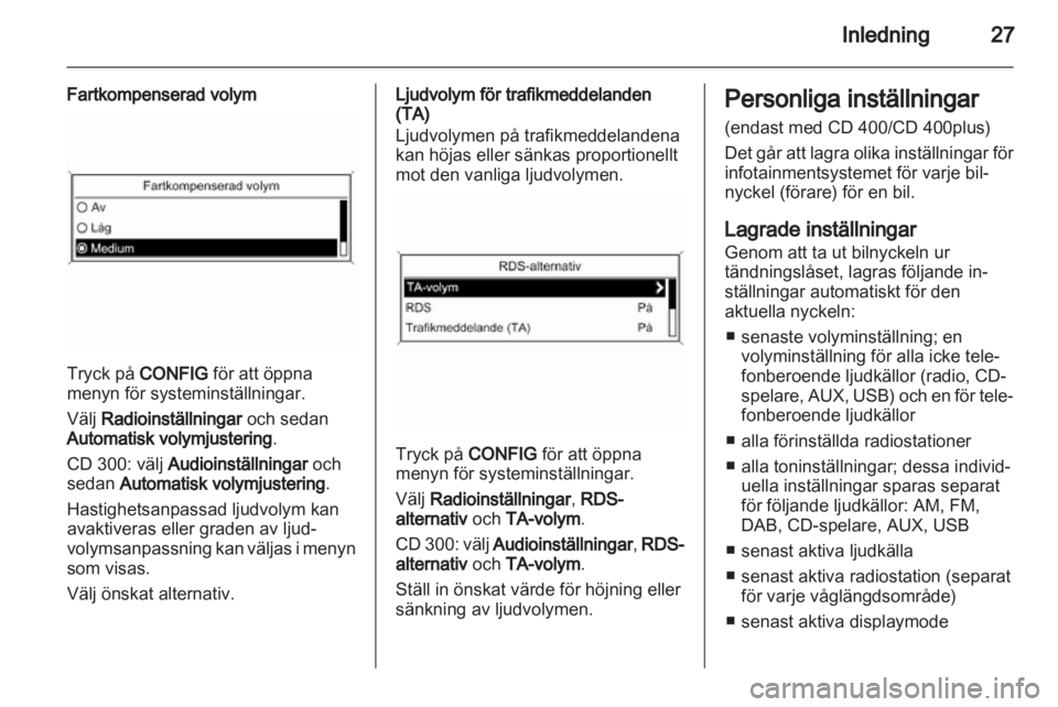 OPEL MERIVA 2013.5  Handbok för infotainmentsystem 