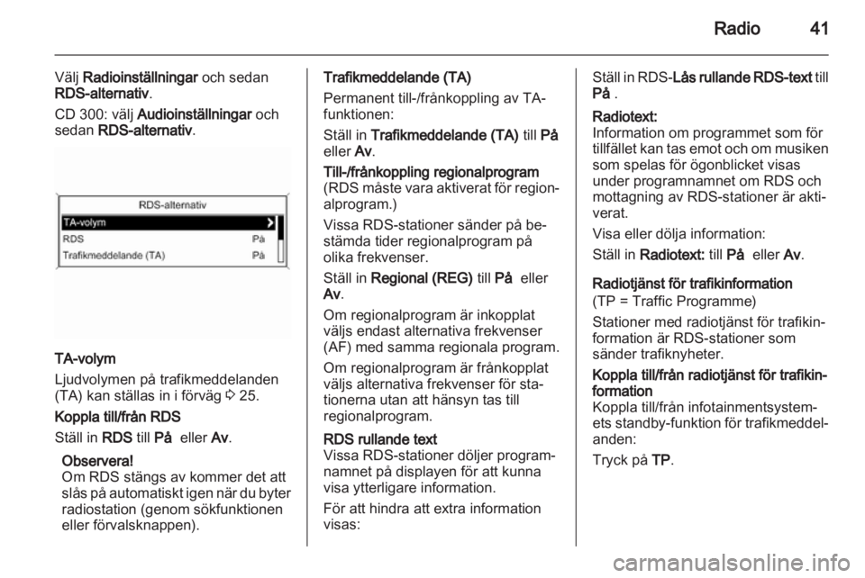 OPEL MERIVA 2013.5  Handbok för infotainmentsystem 