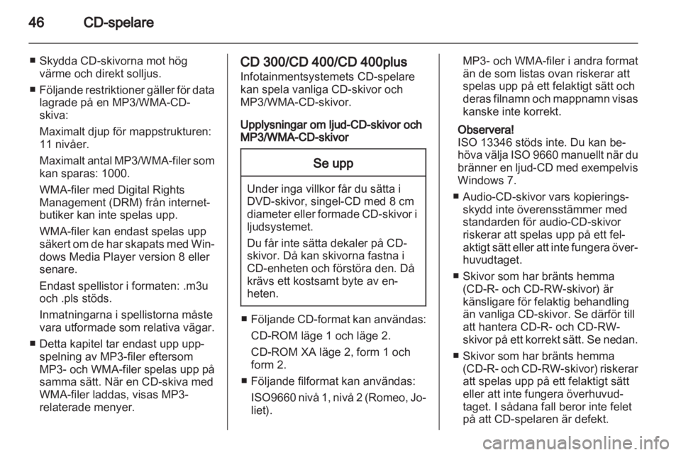 OPEL MERIVA 2013.5  Handbok för infotainmentsystem 