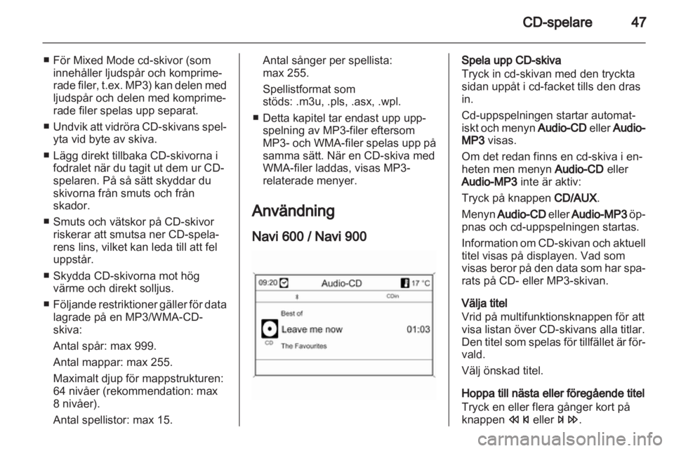 OPEL MERIVA 2013.5  Handbok för infotainmentsystem 