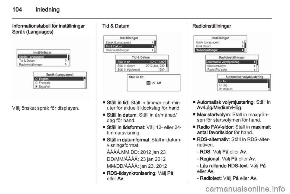 OPEL MOKKA 2013 Handbok för infotainmentsystem OPEL MOKKA 2013 Handbok för infotainmentsystem