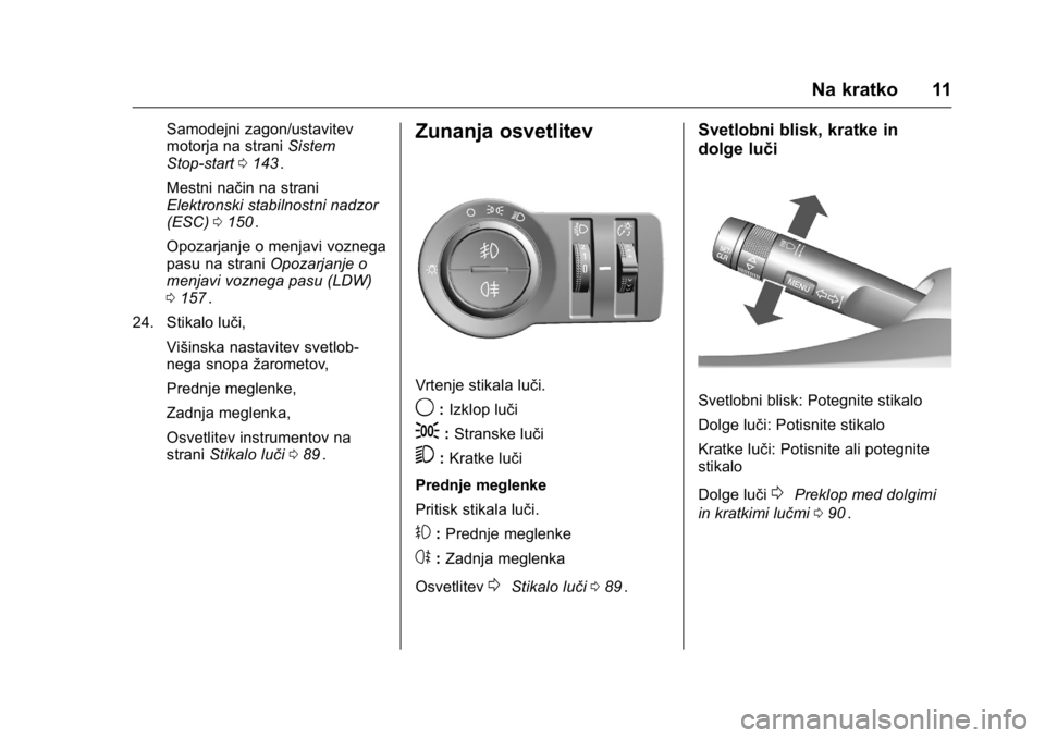 OPEL KARL 2016 Uporabniški priročnik OPEL Karl Owner Manual (GMK-Localizing-EU LHD-9231167) - 2016 - crc -
9/10/15
Na kratko 11
Samodejni zagon/ustavitev
motorja na straniSistem
Stop-start 0143
ii.
Mestni način na strani
Elektronski sta OPEL KARL 2016 Uporabniški priročnik OPEL Karl Owner Manual (GMK-Localizing-EU LHD-9231167) - 2016 - crc -
9/10/15
Na kratko 11
Samodejni zagon/ustavitev
motorja na straniSistem
Stop-start 0143
ii.
Mestni način na strani
Elektronski sta