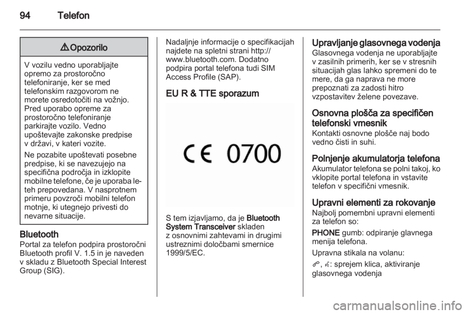 OPEL MERIVA 2011.25 Navodila za uporabo Infotainment sistema OPEL MERIVA 2011.25 Navodila za uporabo Infotainment sistema