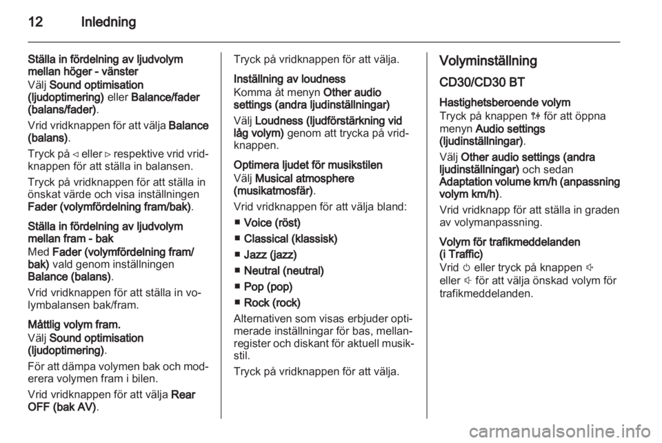 OPEL VIVARO 2011 Handbok för infotainmentsystem OPEL VIVARO 2011 Handbok för infotainmentsystem