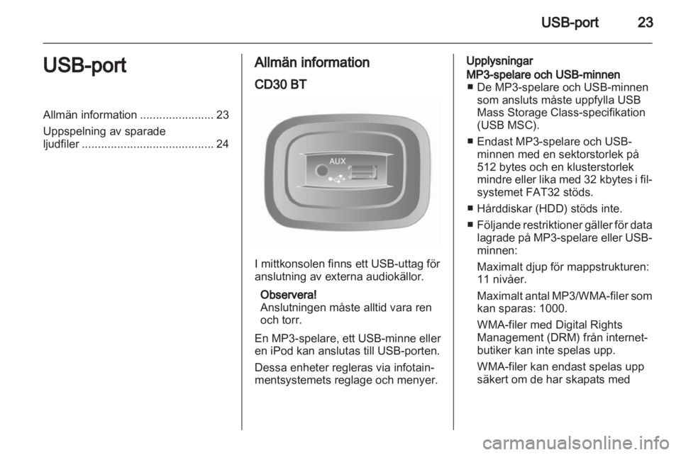 OPEL VIVARO 2011 Handbok för infotainmentsystem OPEL VIVARO 2011 Handbok för infotainmentsystem
