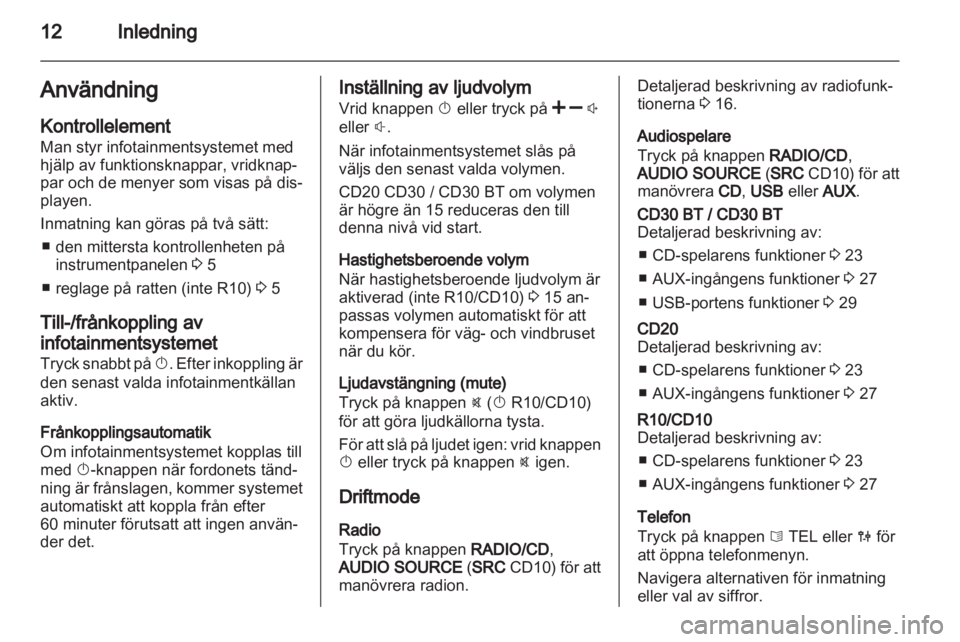 OPEL MOVANO_B 2011.5  Handbok för infotainmentsystem 