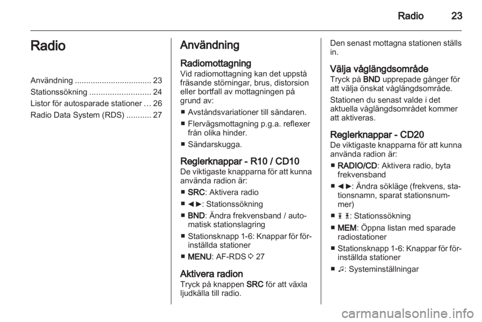 OPEL VIVARO 2012  Handbok för infotainmentsystem 