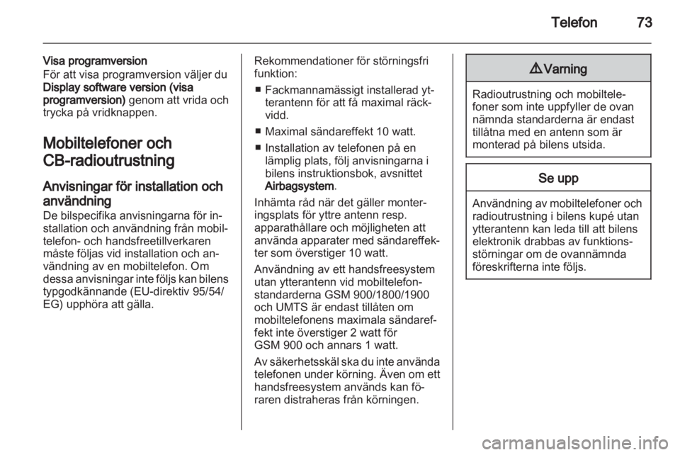 OPEL VIVARO 2012  Handbok för infotainmentsystem 