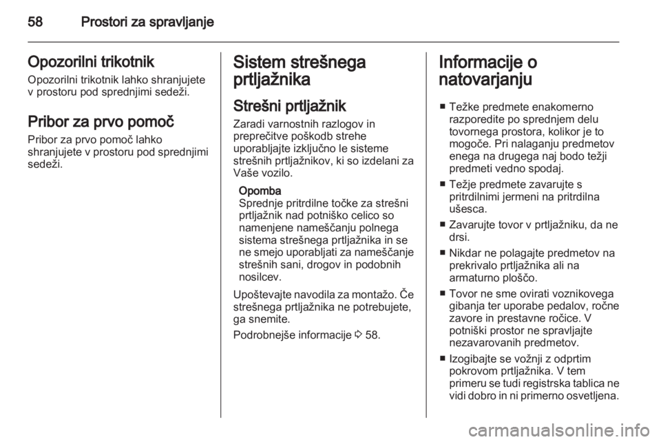 OPEL VIVARO 2013 Uporabniški priročnik OPEL VIVARO 2013 Uporabniški priročnik