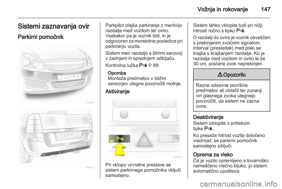 OPEL ZAFIRA 2010.5  Uporabniški priročnik 