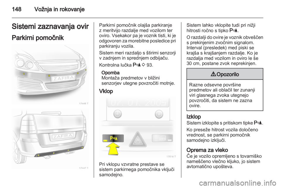 OPEL ZAFIRA 2012  Uporabniški priročnik 