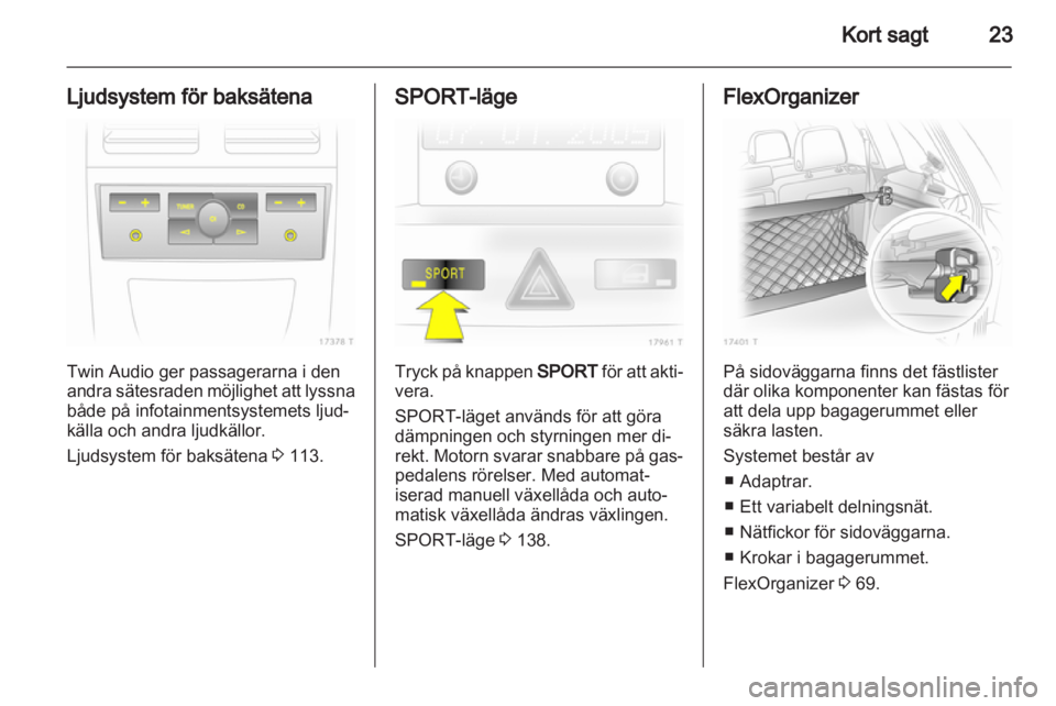 OPEL ZAFIRA 2010  Instruktionsbok 