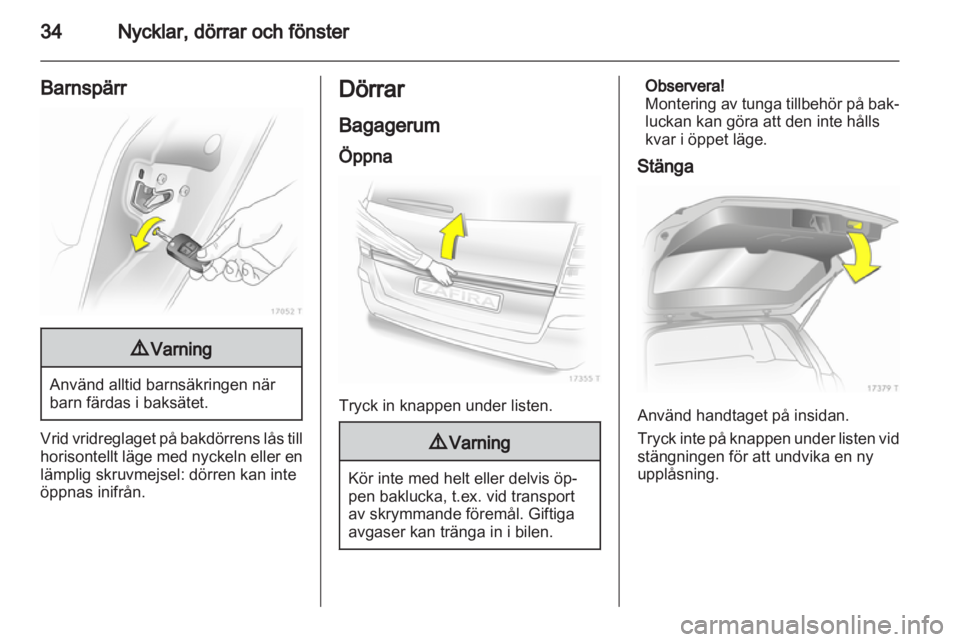 OPEL ZAFIRA 2010  Instruktionsbok 