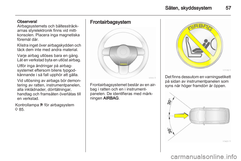 OPEL ZAFIRA 2010  Instruktionsbok 