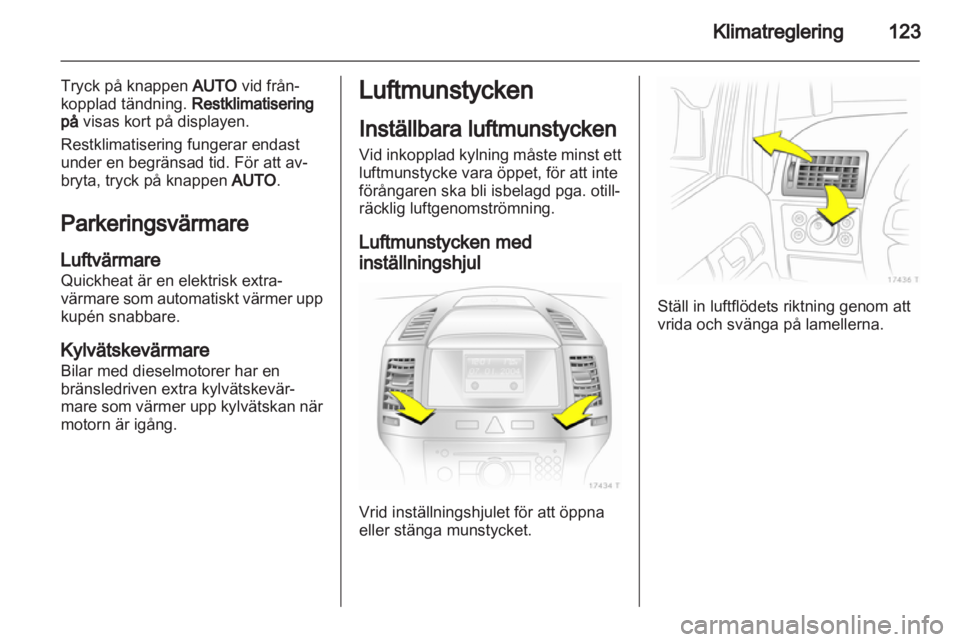 OPEL ZAFIRA 2011  Instruktionsbok 