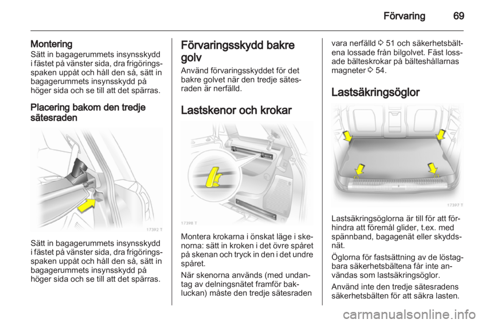 OPEL ZAFIRA 2011  Instruktionsbok 