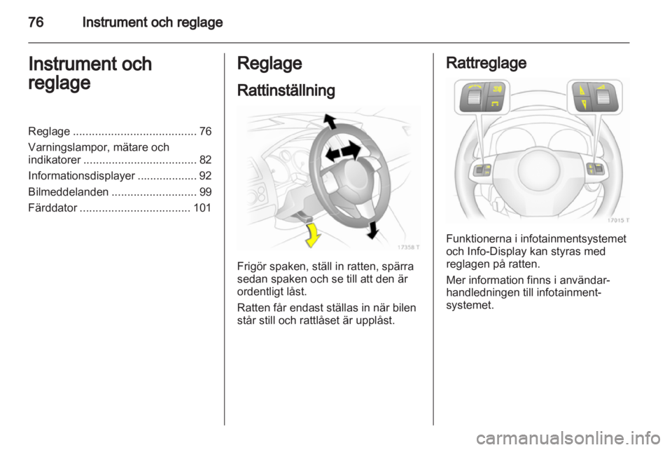 OPEL ZAFIRA 2011  Instruktionsbok 