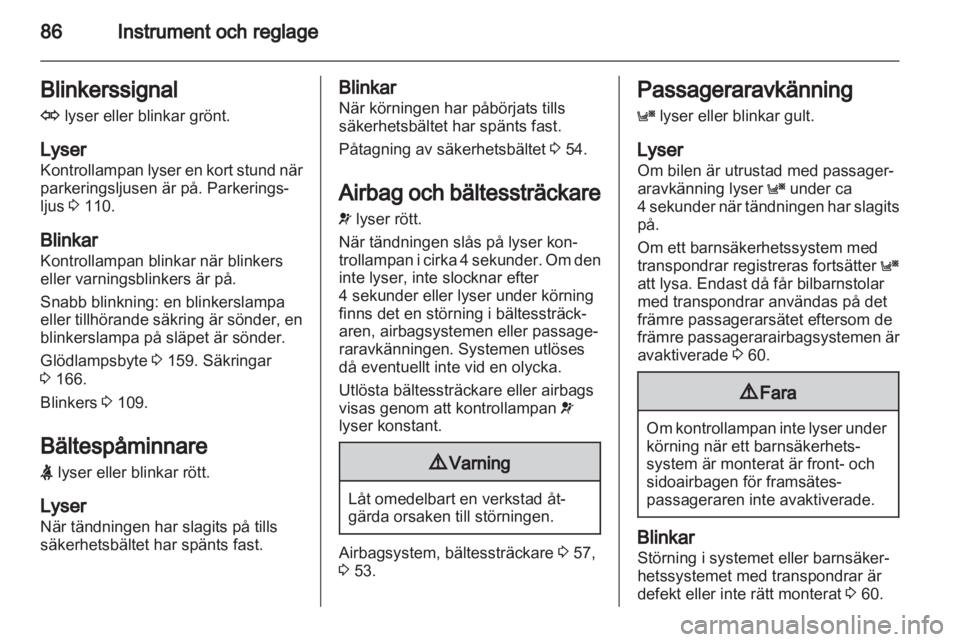 OPEL ZAFIRA 2011  Instruktionsbok 