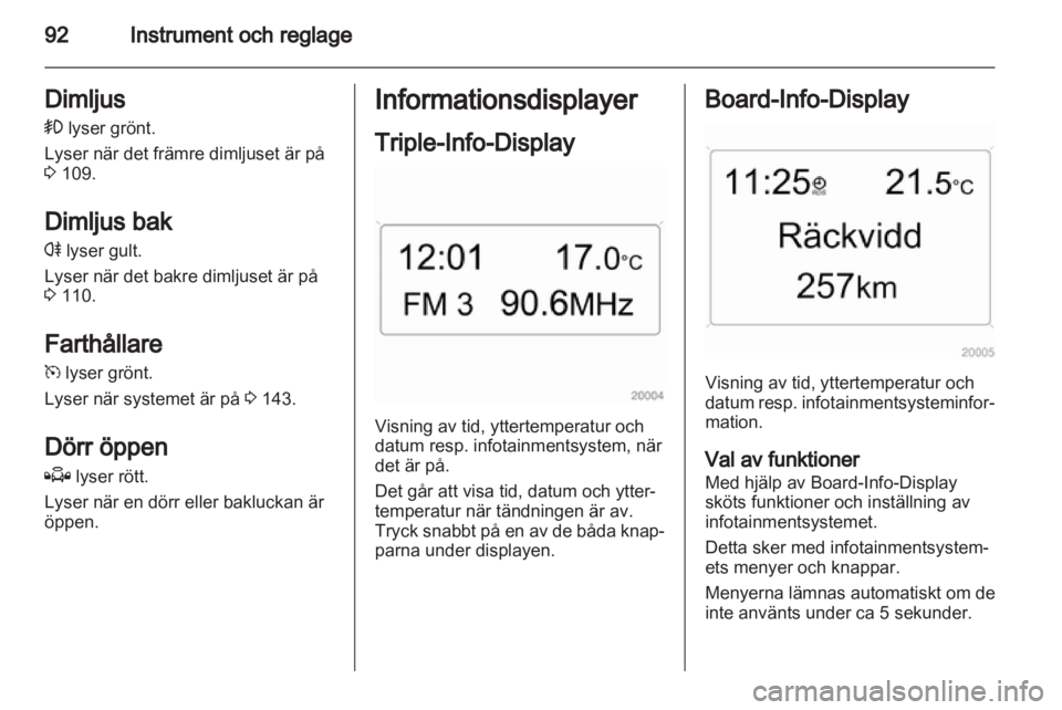 OPEL ZAFIRA 2011  Instruktionsbok 