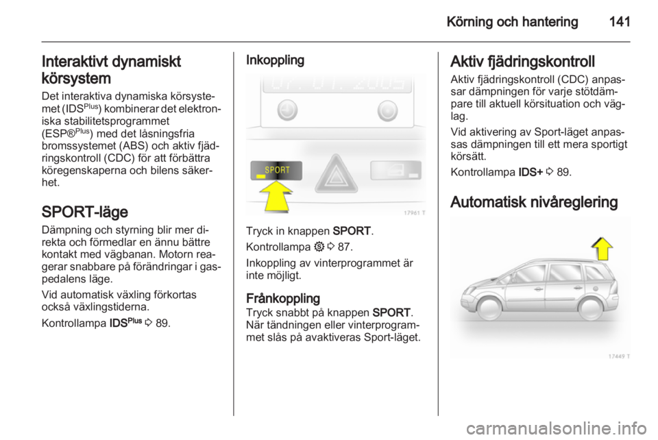 OPEL ZAFIRA 2011.5  Instruktionsbok 