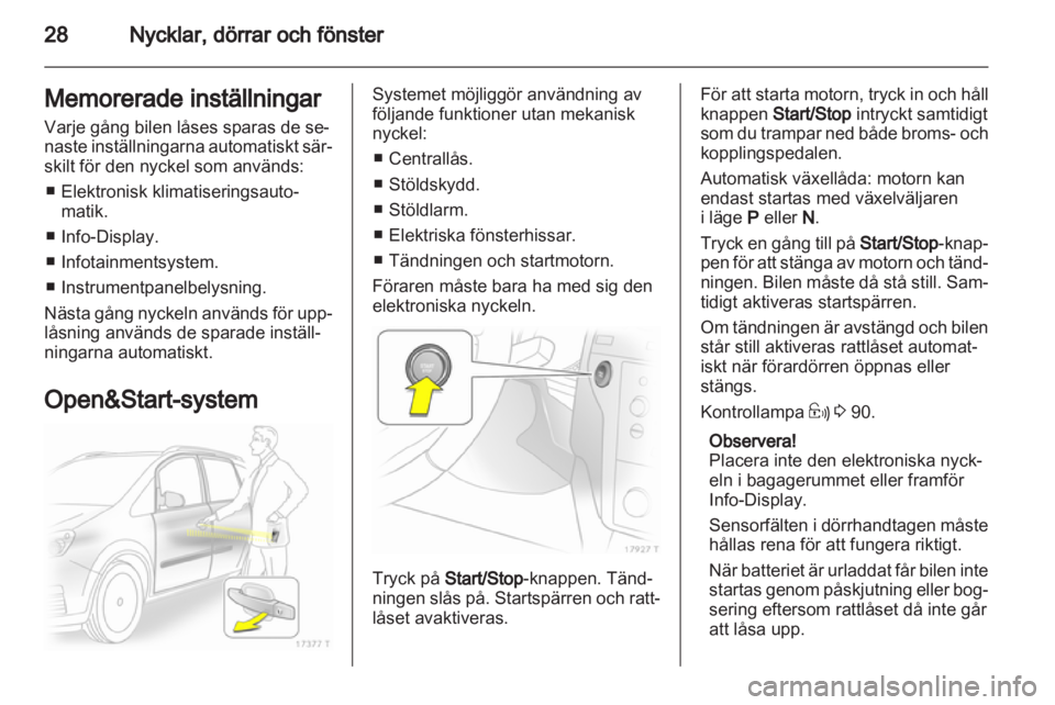 OPEL ZAFIRA 2011.5  Instruktionsbok 