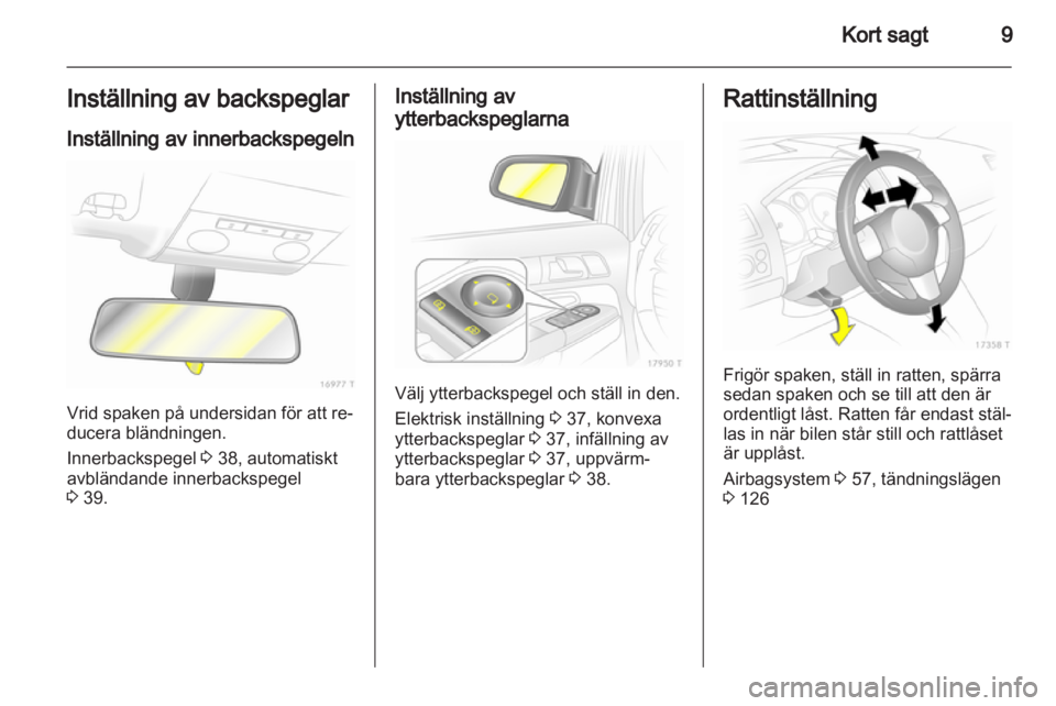 OPEL ZAFIRA 2011.5  Instruktionsbok 