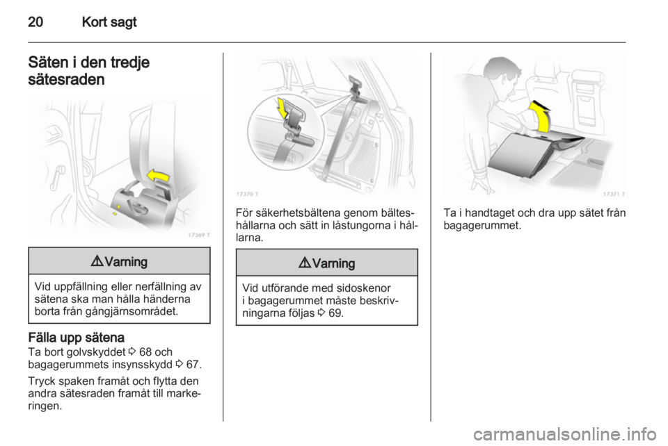 OPEL ZAFIRA 2012  Instruktionsbok 