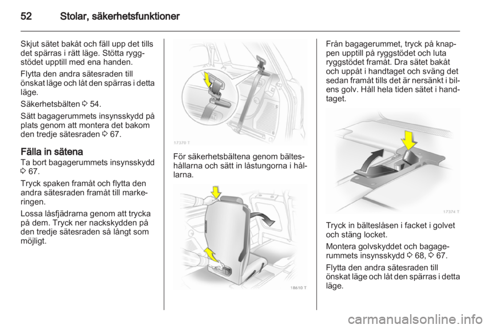 OPEL ZAFIRA 2012 Instruktionsbok OPEL ZAFIRA 2012 Instruktionsbok