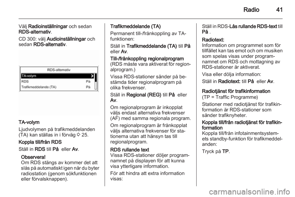 OPEL ZAFIRA C 2013 Handbok för infotainmentsystem OPEL ZAFIRA C 2013 Handbok för infotainmentsystem